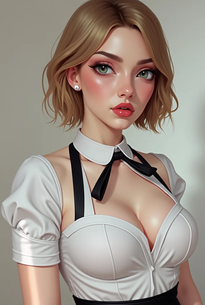creates the same image but the woman is plumper and naked