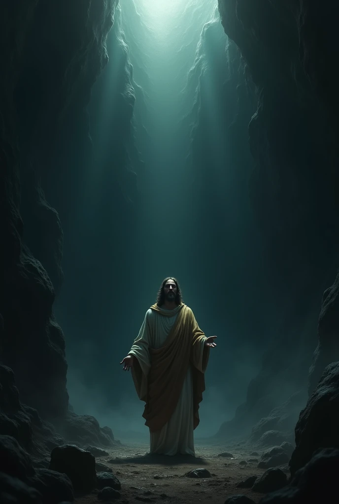 Jesus inside an abyss