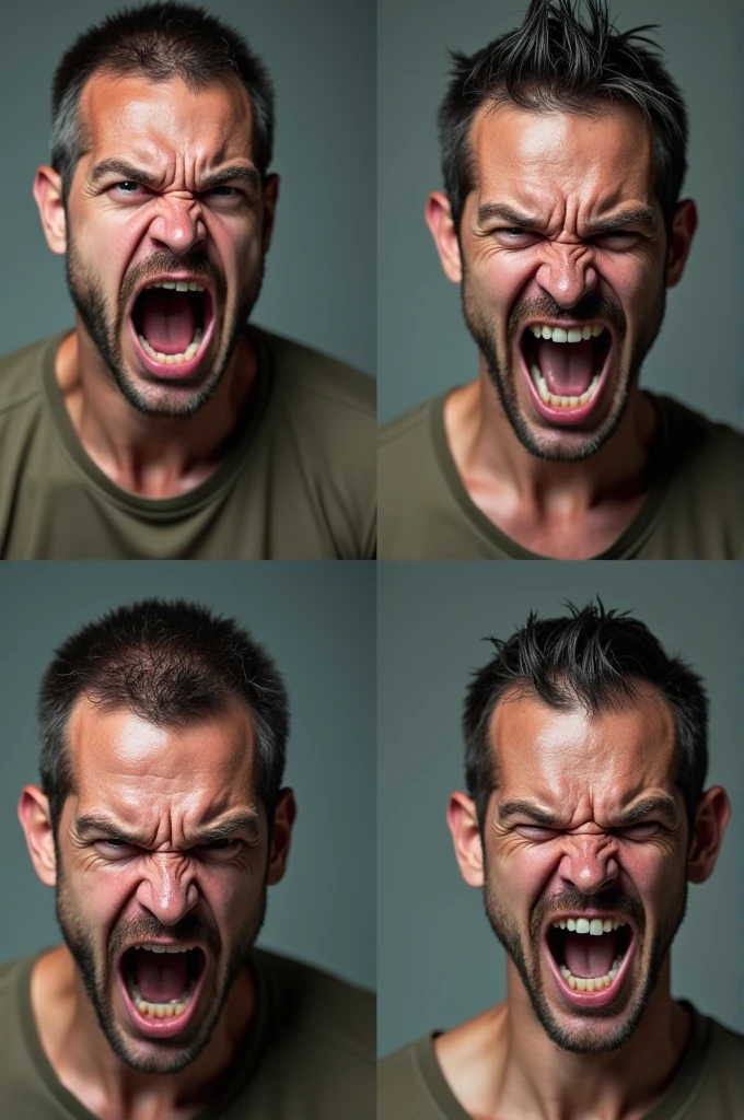 4 small images of angry people 