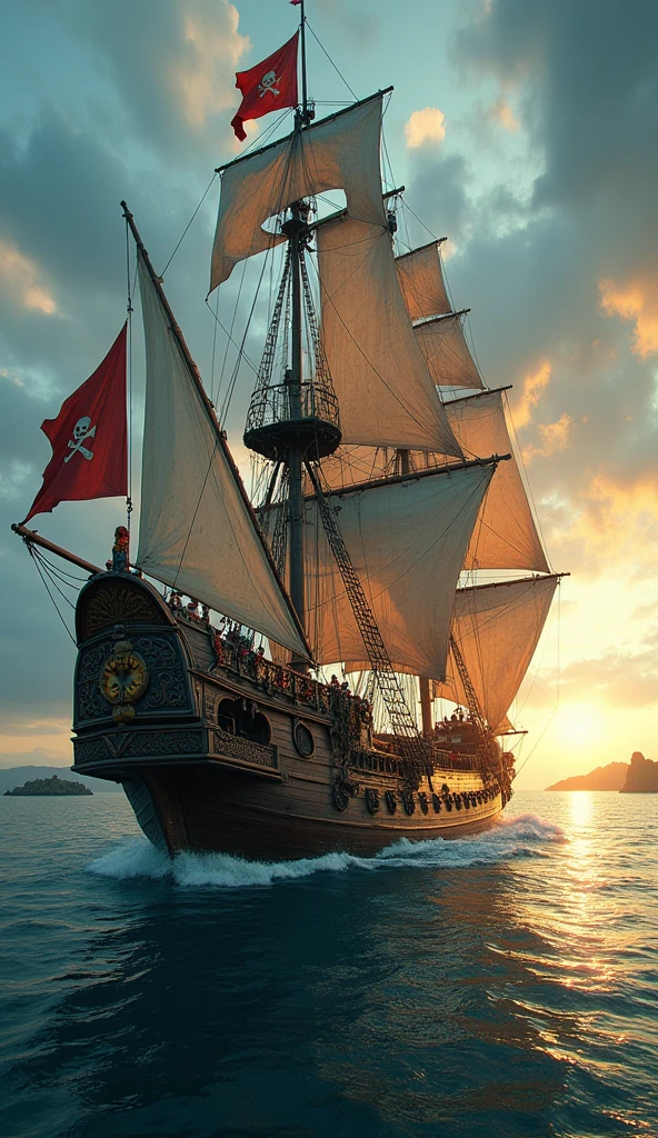 create a vintage pirate ship hd wallpaper