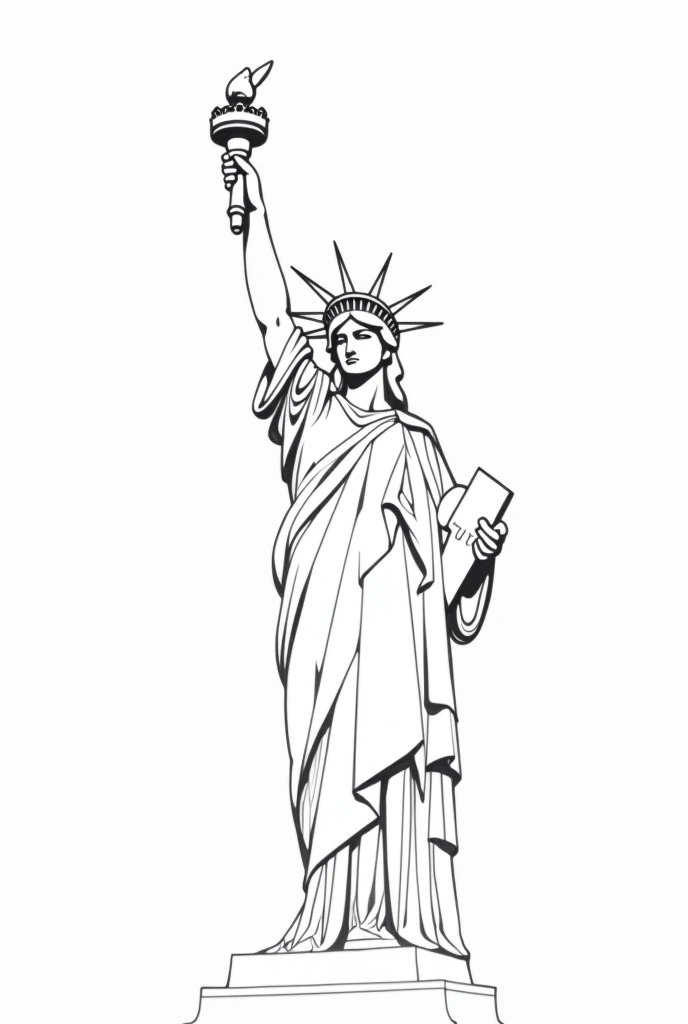 Statue of liberty in style of Picasso line drawing