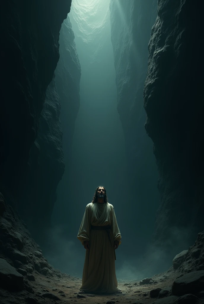 Jesus inside an abyss