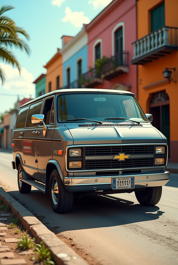Chevrolet Astro gray color model 99 with chrome rims on the streets of Mexico