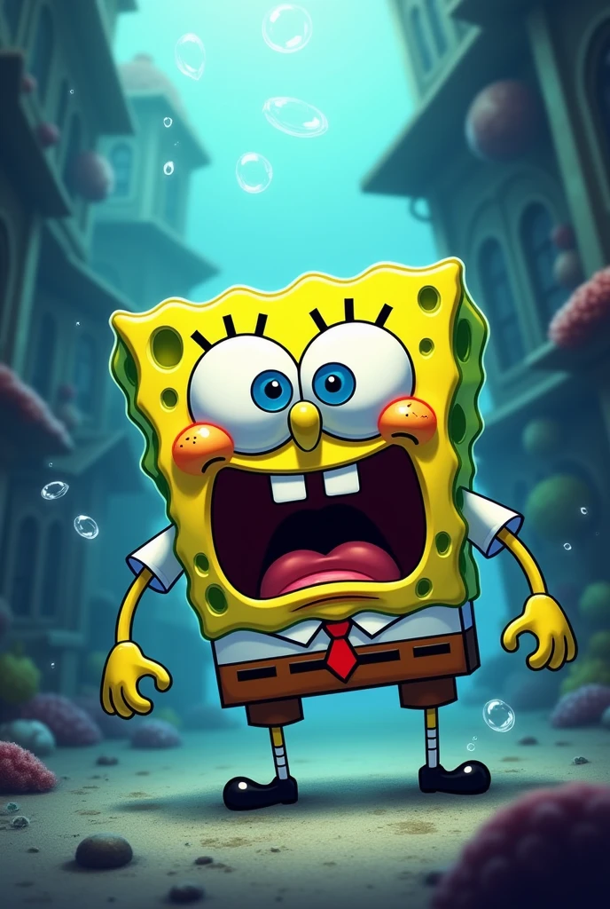 Spongebob scared