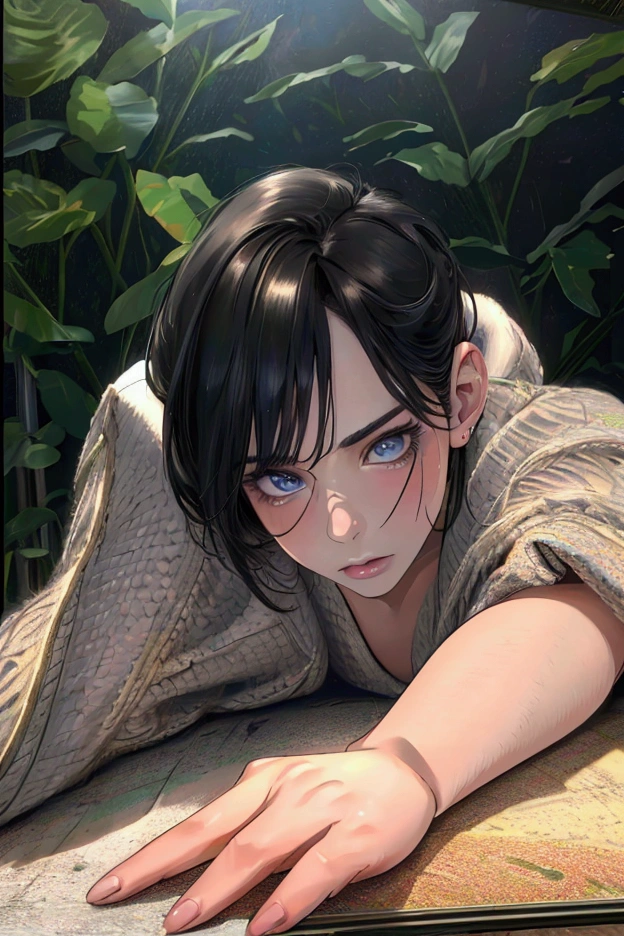 (of the highest quality,4k,8k,High resolution,masterpiece:1.2),Super detailed, colorful, (realist,photorealist,photo-realist:1.37),1 person,beautiful skin,White race, White skin, very handsome,short black hair,grey eyes, attractive, square jaw,sharp eyes,A perfect face without a doubt, no expression marks, half body, SERIOUS LOOK, no wrinkles, young adult, man, garden fund mental asylum,cinema lighting,imagen hdr,Atar、
