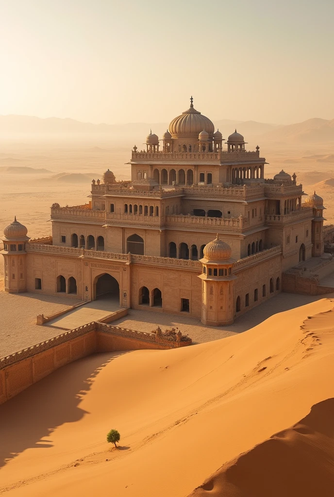 Jaisalmer Palace spread over a large area seen from a distance