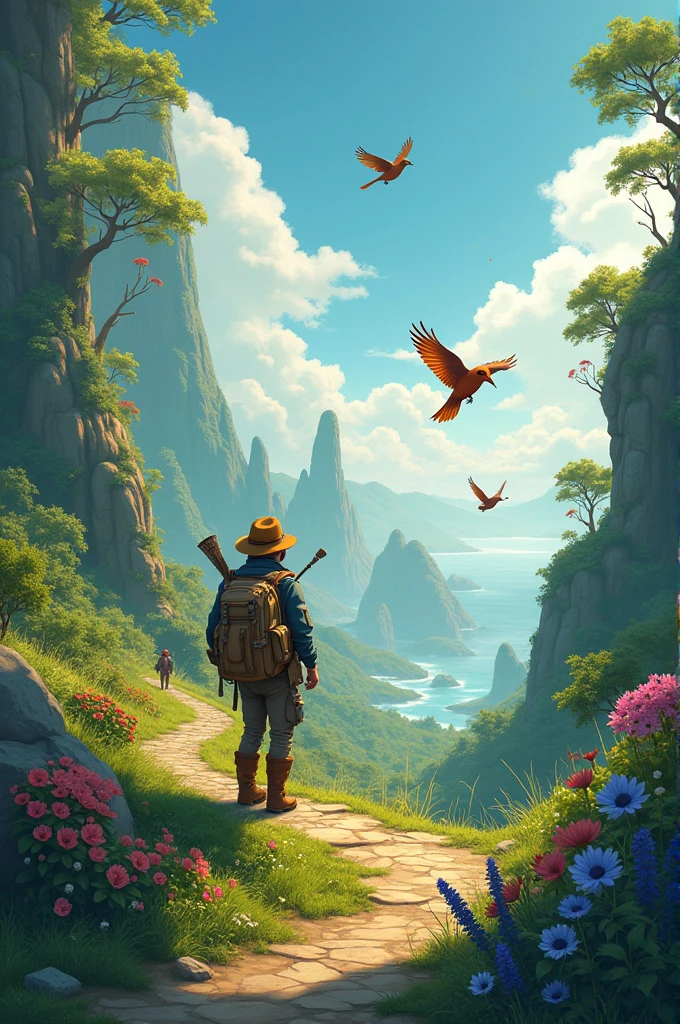 Edit the word Adventures with birds in between 