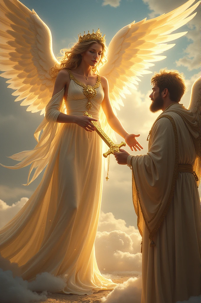Angel handing over a sword