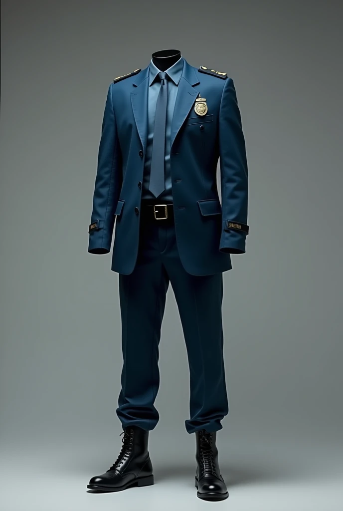 Petrol blue uniform for atheist police, with details and sophistication