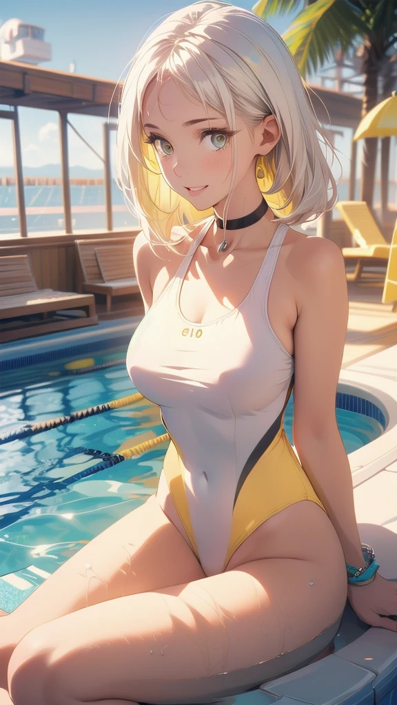 (distant landscape of gorgeous cruise ship poolside, outside, open sky :1.5),(moonlight:0.4),

BREAK

nsfw:1.6, body has two arms, two legs and one head, (Each hand and toe have a thumb and four fingers),Top quality:1.2, best quality:1.6, ultra high resolution, masterpiece:1.5 ,4K, 8K, 32K, detailed lighting, shaders, perfect anatomy, perfect proportions, highly detailed, ultra detailed, super detailed:1.2, perfect eyes, perfect face, very delicate and beautiful, illustration, sharp focus, very beautiful and detailed anime face, very detailed eyes, cute:1.4,  impressionistic:1.2, blurred background, accurate depiction of arms and hands:1.4, accurate depiction of foot:1.4, Accurate human skeleton drawing:1.4, Anatomically correct human body:1.4,sexually attractive body:1.2,

BREAK

 (Gorgeous young white girl),(beautiful blue-green eyes:0.7),(Perfect proportions:1.5),(thin waist:1.2),(slender body:1.3),(beautiful big breast:1),(pink small nipples:0.5 ),(beautiful buttocks:1.,(trimmed pubic hair:0.4),

BREAK 

(Beautiful pale white blonde hair:1.4),(straight shoulder length hair:1.5),(bangs swept to the side and showing forehead:1.4),

BREAK 

(Happy smile:1.2), (embarrassed:0.6),(natural makeup),(perfect beautiful face:1.2),(perfect white tooth),

BREAK  

(Nude:0) ,( very realistic depiction of skin texture:1.4),(pale skin:1.3),

BREAK 
(Simple Yellow one-piece swimsuit:1.7),(seducing in the water:1.5),(arms between legs:1.2),(breasts up shot:1.4), (profile:0.6),(from  front:0.4),BREAK (white choker:1.3),(necklace, bracelet :1.3),


BREAK 
(Perfect hands and fingers),(perfect white balance),(perfect contrast:1.3),(dark lighting:1.2),(professional photographer:1.2),