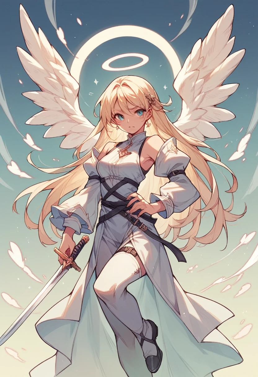 Angel handing over sword