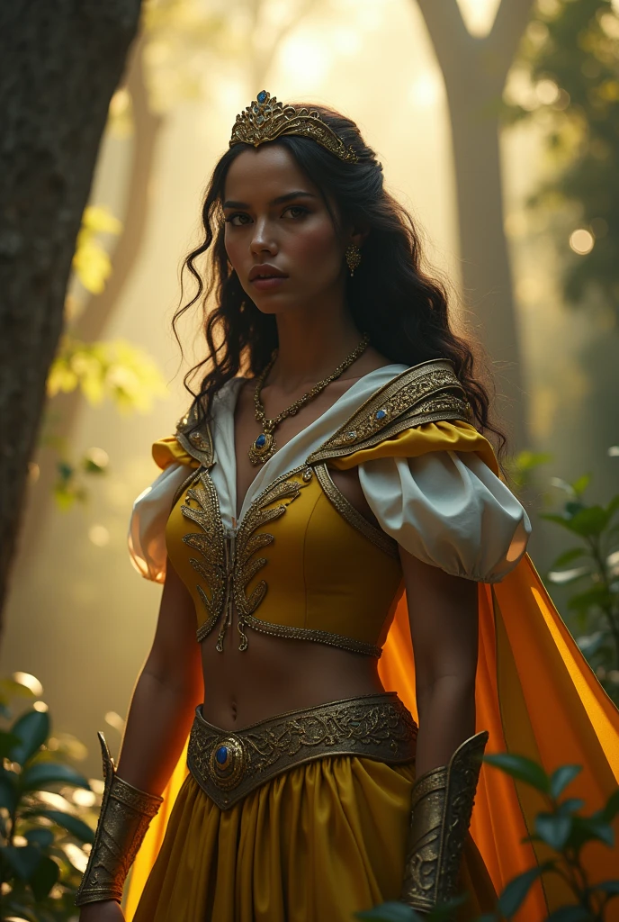 Stunning Princess Snow White, photo in 8k, in action, cinematic.