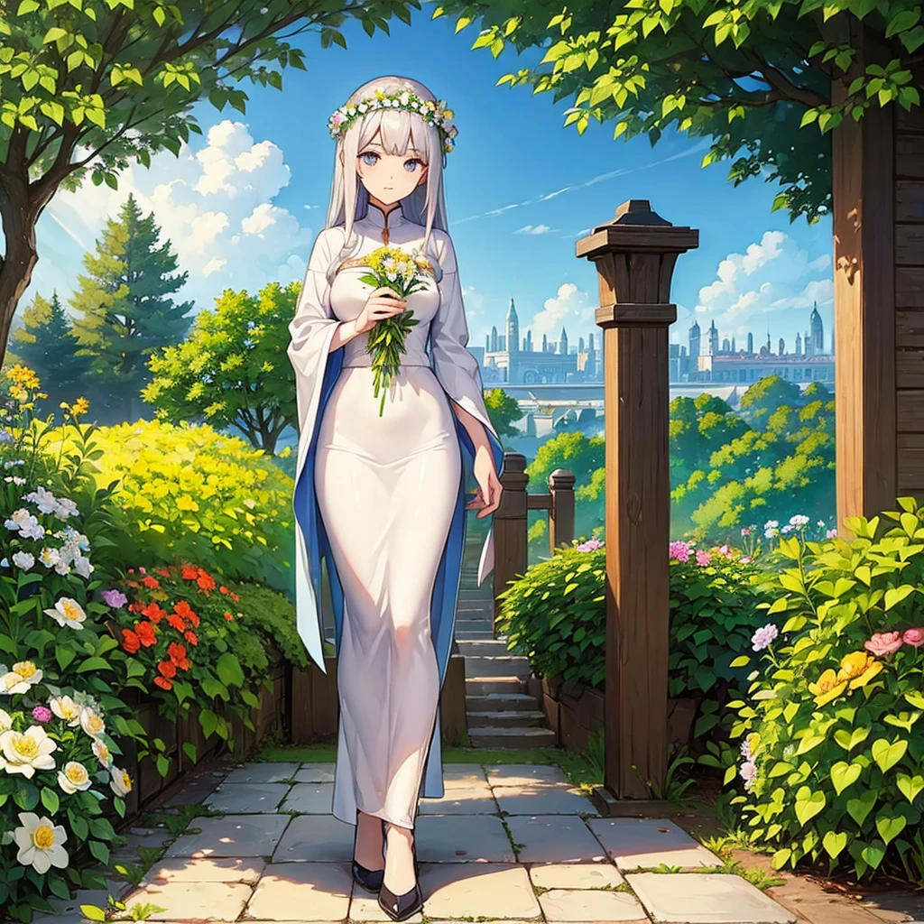 ((((No humans))))、middle ages、Best illustrations、Best Quality、(Background only、city、garden、flower)