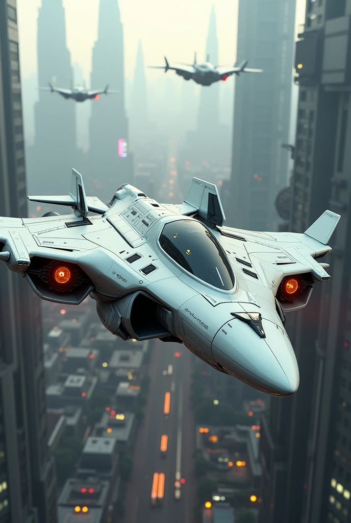 (photorealism:1.2), futuristic sci-fi fight aircraft, advanced tech, light grey painting,