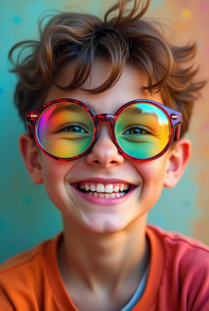 Round colored glasses 
