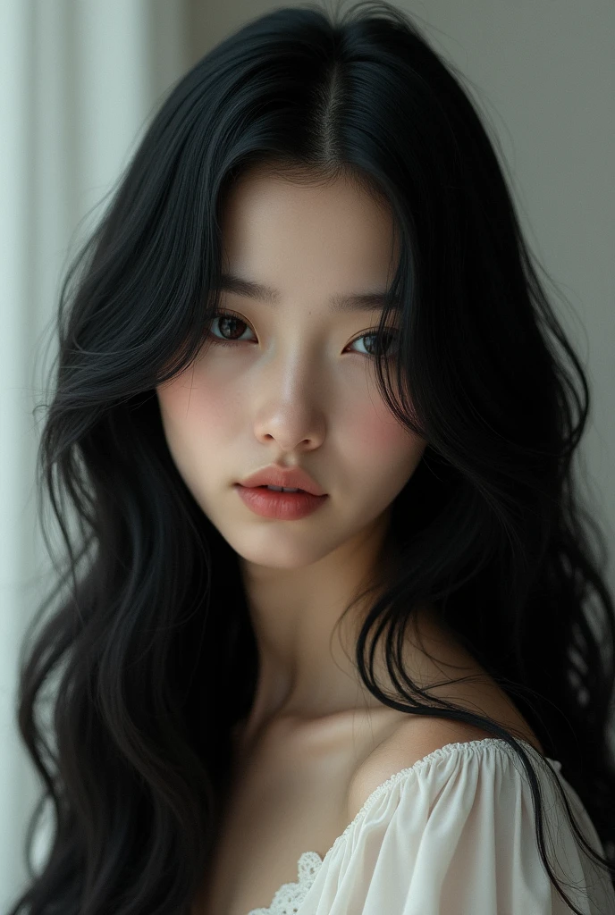Girl with long black hair