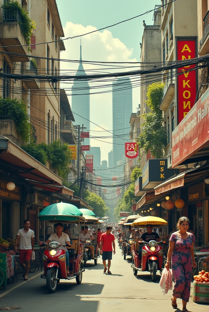 bangkok digital collages In the form of old film