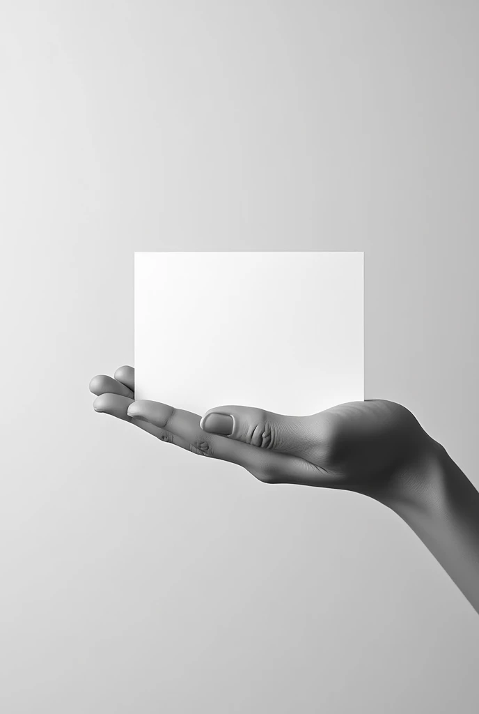 Minimalist hand holding a blank paper 