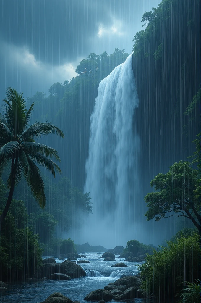 ((best quality)), ((masterpiece)), (detailed), include positive and negetive aspects of rainfall 