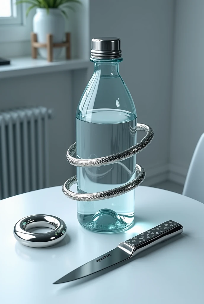 Water bottle on the desk、Encircling Magnet、10% off Knife