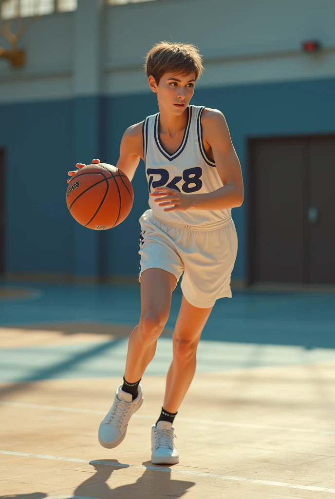 
basketball beautiful girl short hair have text Rx8