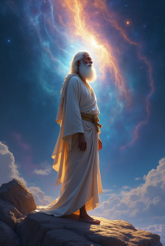 bhaghwan valmiki standing
in cosmic
background