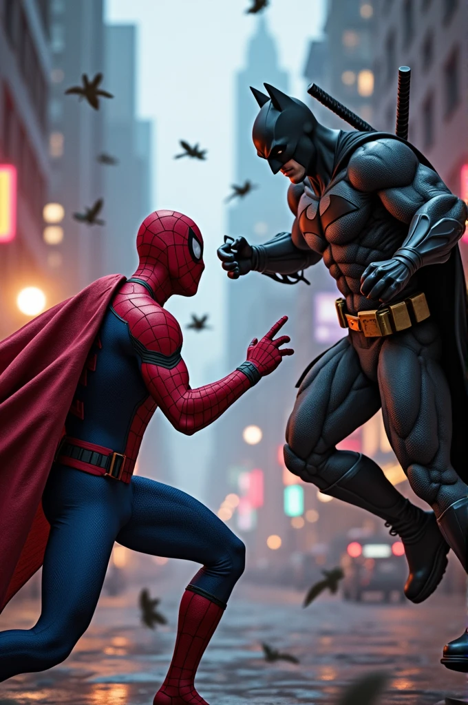 Spider man with batman and Deadpool jokes