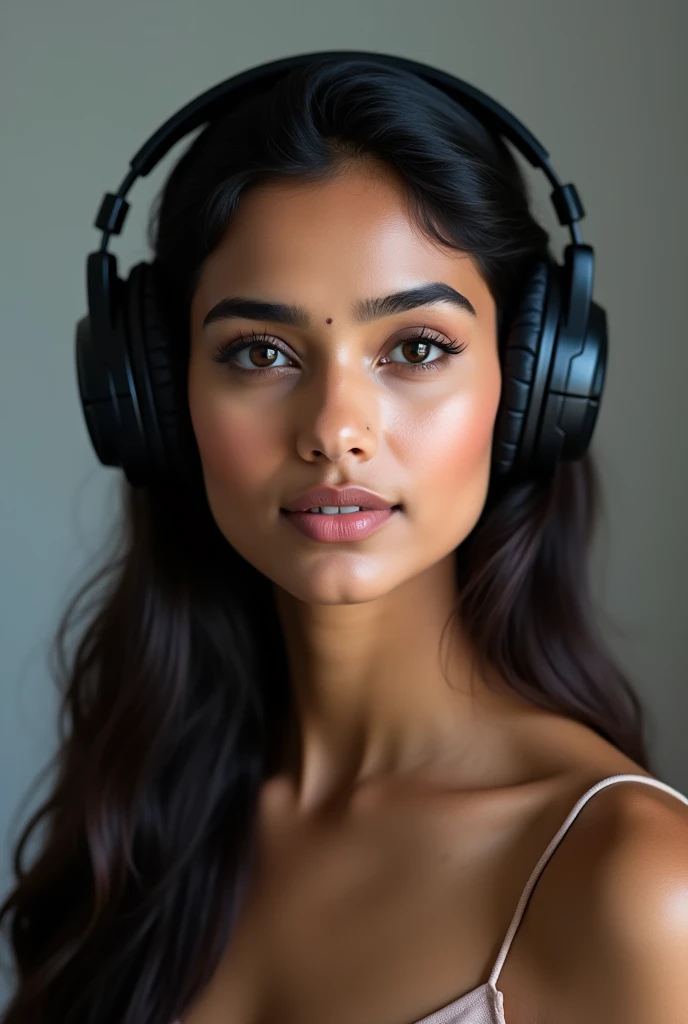 beautiful indian Telugu girl with gameing headset