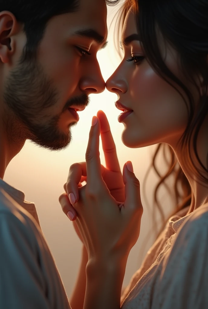 Man and woman touch hands lightly The palms should not touch Only the fingertips