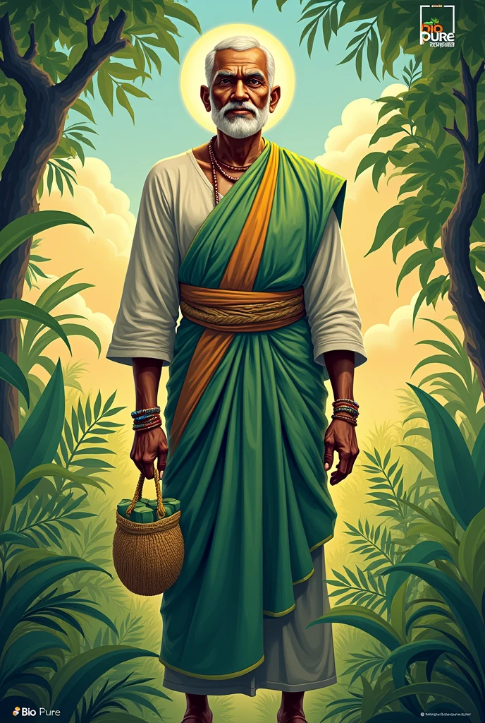 Make a poster regarding ayyankali jayanthi wishes to consumers from “BIO PURE” in a attractive and unique way 
