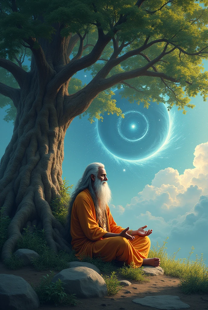 bhaghwan valmiki meditation under the tree
in cosmic
background