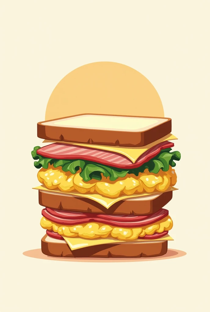 Show me a picture of this sandwich
Ingridients:
1. Square bread
2.Boiled egg and Mayonnaise "mixed" (it should be egg sandwich spread)
3.Bake sliced potato
4.Lettuce
5.Ham
6.Cheese
7. Square bread
Make it a art logo without a name and they all should be together and lined up from 1-7 don't double the ingredients if it doesn't count