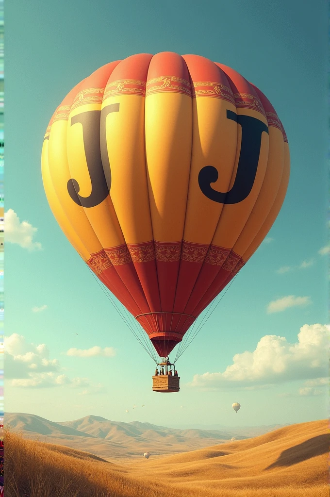 Edit letters JJ on the side of a hot air balloon using large letters