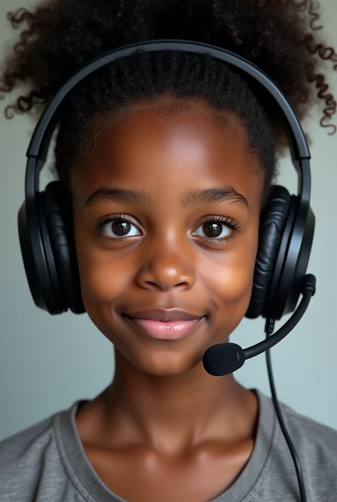 indian black girl skin with gameing headset , I don't want cartoon and anime. I need realistic images