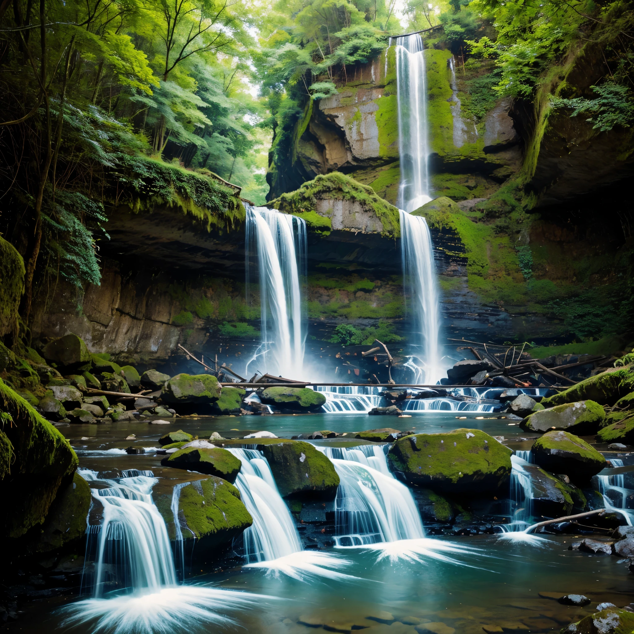 A hills and waterfalls