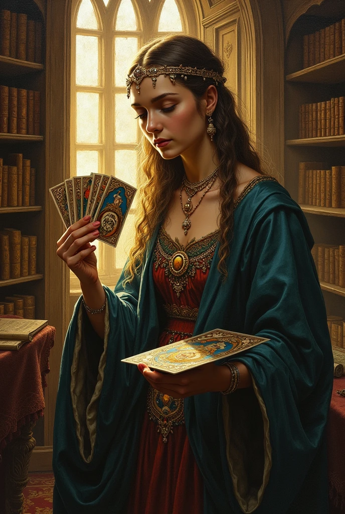 Tarot cards as a medieval painting