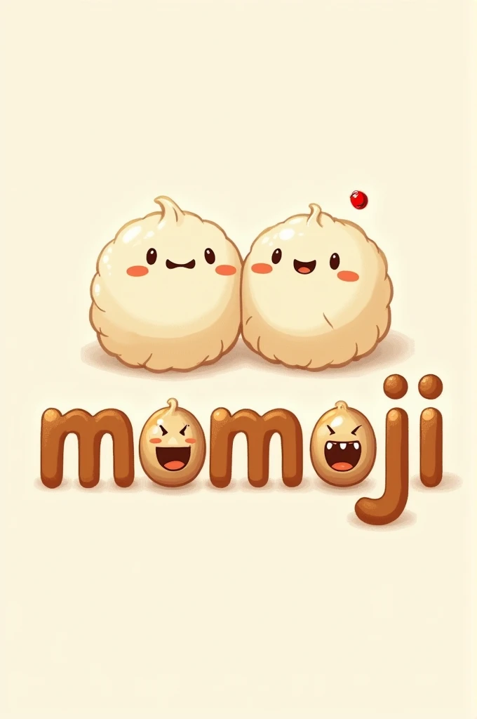 MomoJi word, with both the o's as momo/dumpling and the dot on i also as momo/dumpling