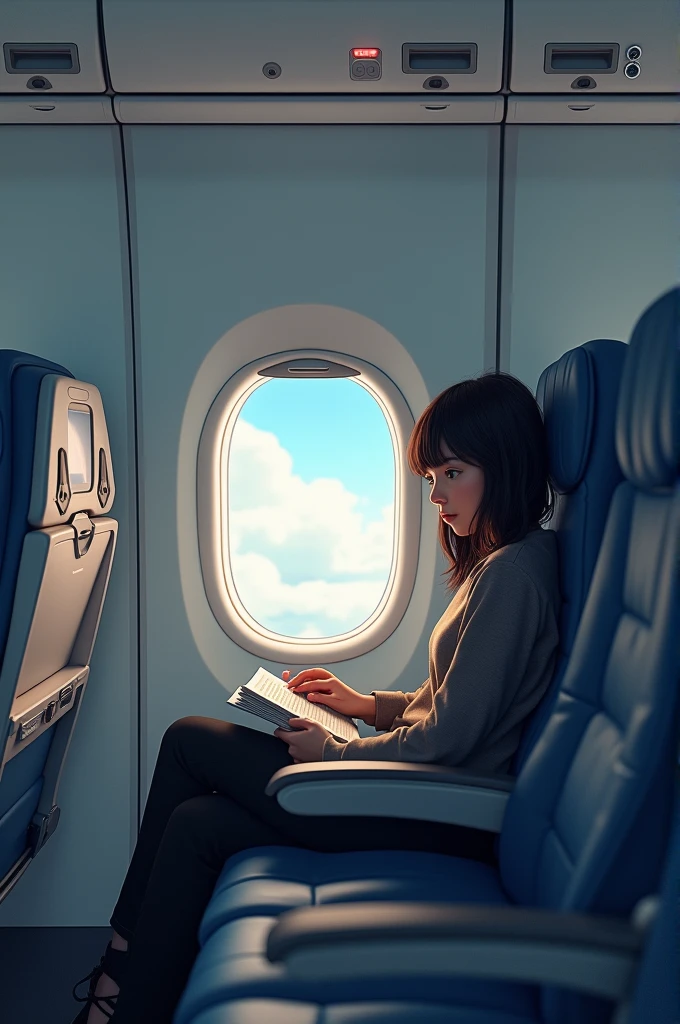 Generates an image of a simple room on an airplane