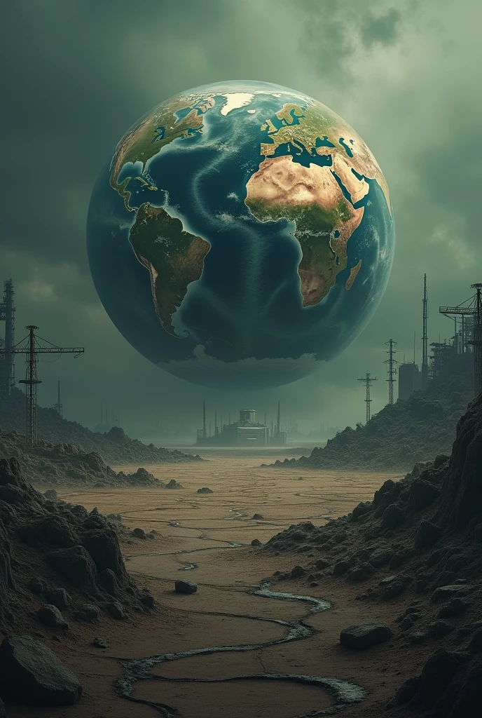 a sad earth due to disaster