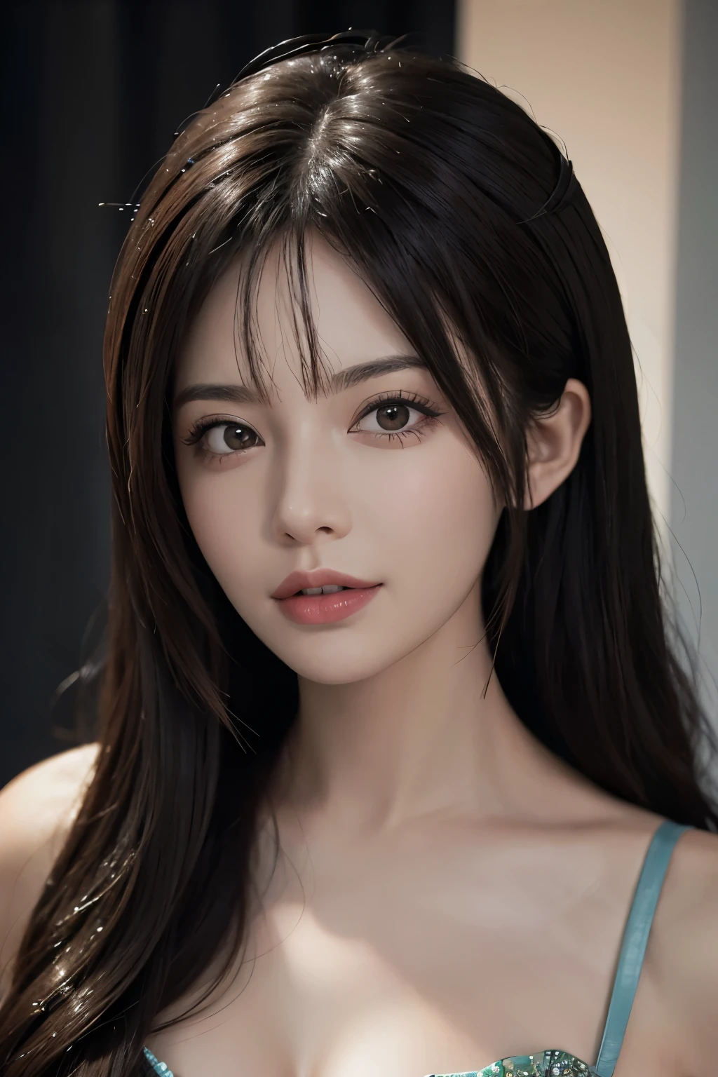 tmasterpiece，Best quality，Portrait of 1girl，Big Beautiful , make it 1:1
