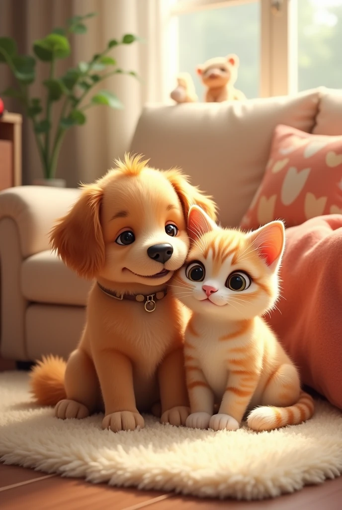 Cute dog and cat