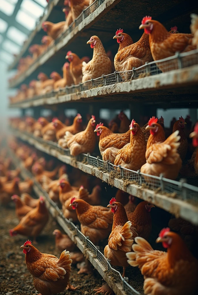 Photo of laying hen cage 