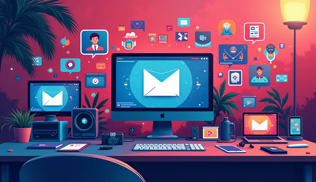 a banner showcasing different types of media
