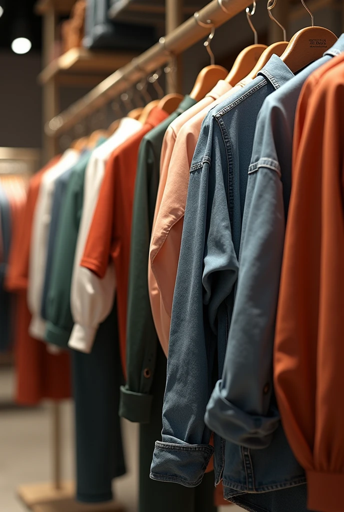 a close up of a display of clothing in a store, a screenshot by Nicholas Marsicano, trending on cg society, realism, cloth sim, realistic clothing, cloth simulation, fashion gameplay screenshot, exiting store, clothing, clothing drop, clothing concept, store, high detailed store, life simulator game screenshot, realistically rendered clothing, full clothing, loadscreen