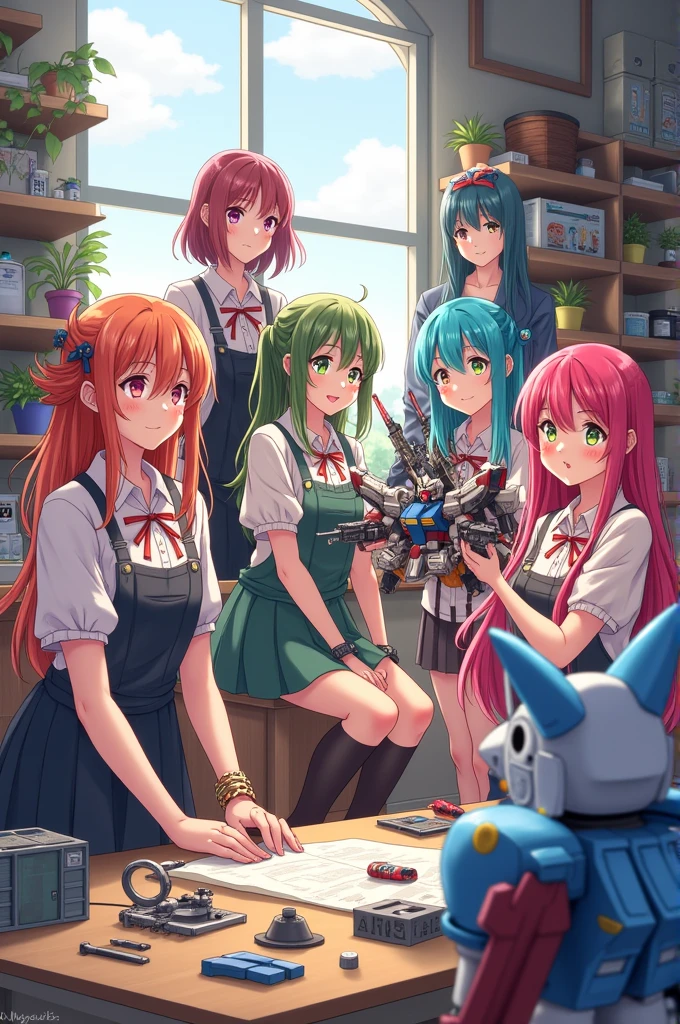 shoujo ramune girls holding gunplas