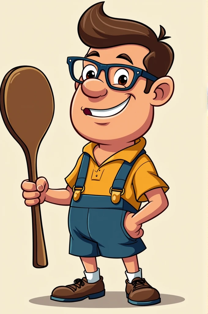 cartoon character holding a fraternity paddle