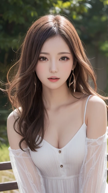Silver Hair、(masterpiece, Highest品質, Highest, Official Art, beautifully、beautiful, Long exposure: 1.2), Smooth movement, Attractive patterns, 1 girl, (Dresses with sleeves: 1.4), Upper Body close-up, Expose your shoulders, Chinese Girl, blush, Black lob hair, Portraiture, alone, Upper Body, Observing the observer, 詳細なbackground, Detailed face, Controlling the Wind, Dynamic pose, Aether Dynamics, background, Great atmosphere,blonde, Plump face,Random Pause, Big Breasts