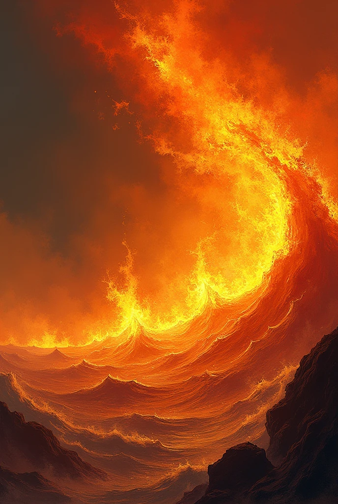 Picture of a moving sea of fire