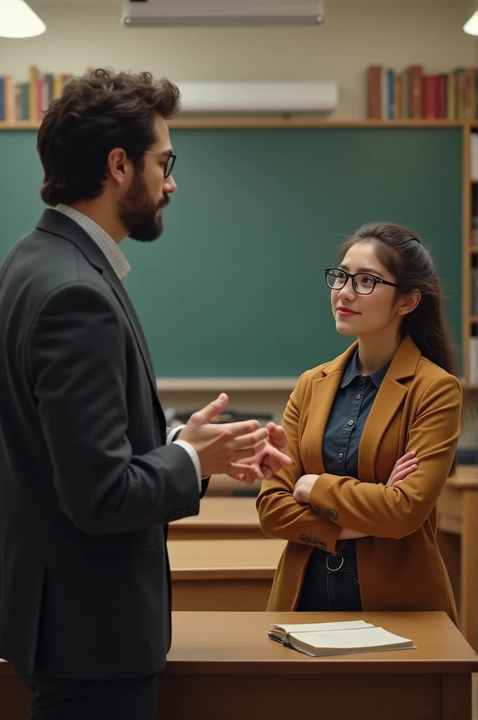 A teacher asking a student questions