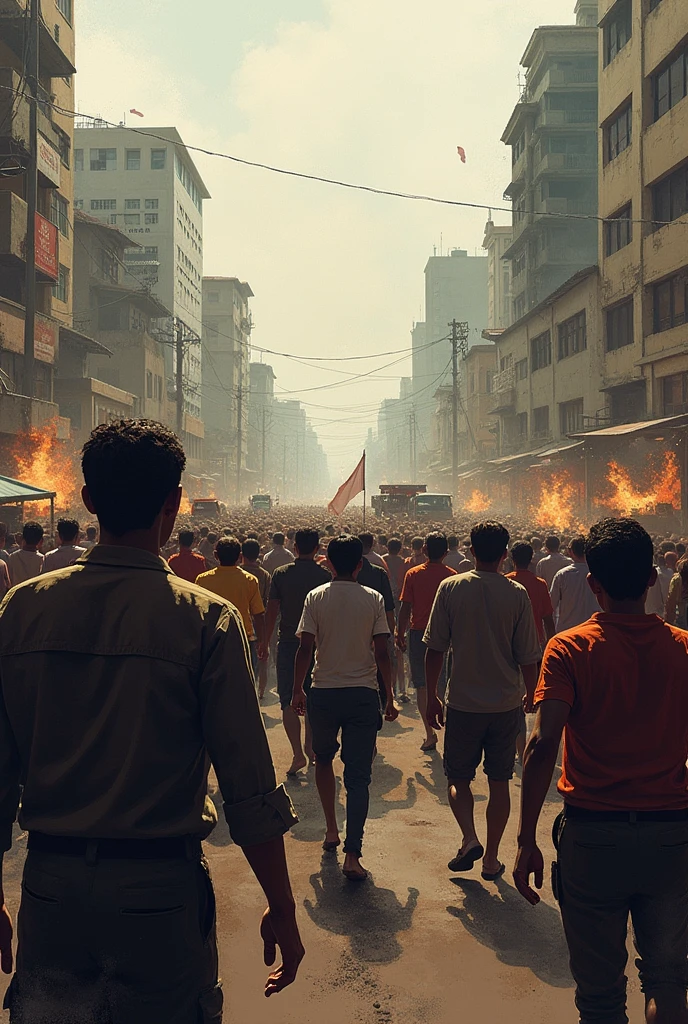 Provide an example of a picture for the background of the early turmoil of the Indonesian revolution.